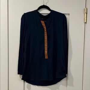 Sunday In Brooklyn Navy and Brown Women's Top, Size Small